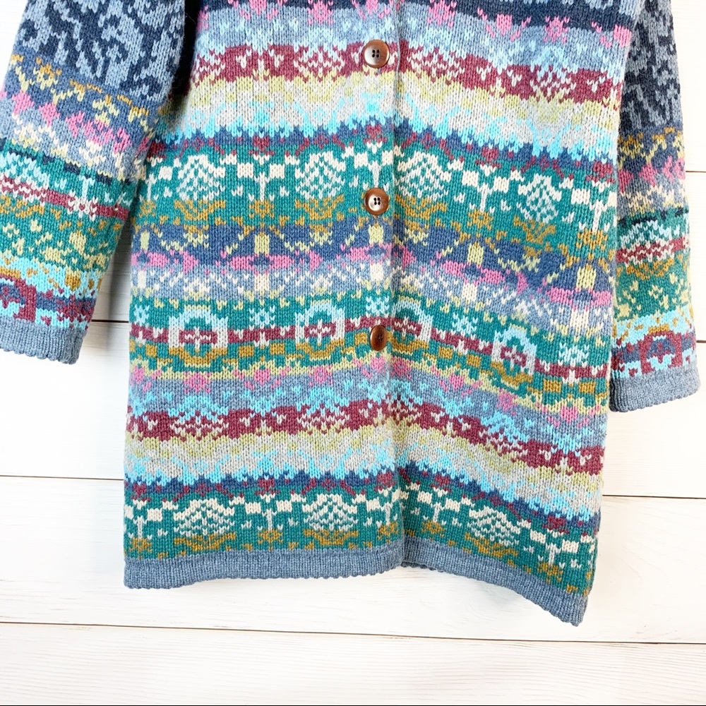 Sundance Copenhagen Wool Fair Isle Coat Size Large - Picture 6 of 8